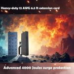 Heavy-Duty Power Strip with USB Ports and Outlets