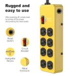 HEZI 20A Metal Power Strip with 8 Outlets