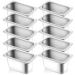10 Pack 1/9 Size 4" Deep Stainless Steel Pans