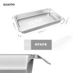 Full Size Stainless Steel Steam Table Pans 6-Pack