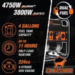 WEN DF472X 4750-Watt Dual Fuel Portable Generator