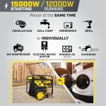 Champion Power Equipment 15,000-Watt MKE Series Portable Generator with Electric Start and CO Shield