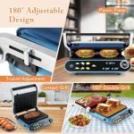 COSTWAY 1200W Panini Press with Touch Controls