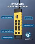 10-Outlet Heavy Duty Power Strip with 15ft Cord