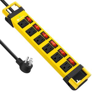 Heavy Duty 6-Outlet Power Strip with Switches