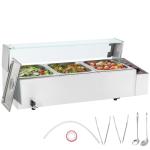 VEVOR 3-Pan Electric Food Warmer with Glass Cover