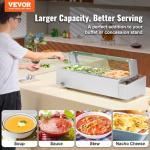 VEVOR 3-Pan Electric Food Warmer with Glass Cover