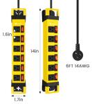 Heavy Duty 6-Outlet Power Strip with Switches