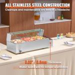 VEVOR 3-Pan Electric Food Warmer with Glass Cover
