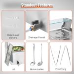 VEVOR 3-Pan Electric Food Warmer with Glass Cover