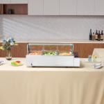VEVOR 3-Pan Electric Food Warmer with Glass Cover