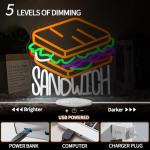 Runalosa Dimmable Neon Sandwich Light Sign