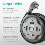 KMC 3-Outlet Surge Protector with USB Ports