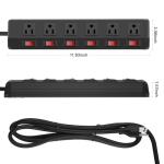 Heavy Duty 6-Outlet Power Strip with Switches
