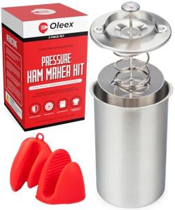 Lunch Meat Press Mold with Thermometer and Mitts