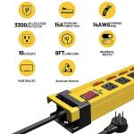 10-Outlet Surge Protector Power Strip with Switches