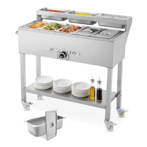 VEVOR Propane Steam Table with 5 Food Pans