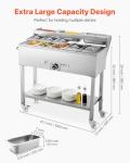 VEVOR Propane Steam Table with 5 Food Pans