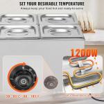 VEVOR 5-Pan Commercial Electric Food Warmer