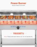 VEVOR Propane Steam Table with 5 Food Pans