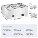 VEVOR 5-Pan Commercial Electric Food Warmer