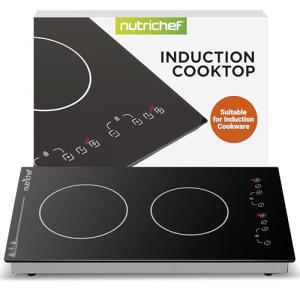NutriChef Electric Induction Cooktop, 2 Burners