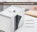 SYBO Commercial Stainless Steel Food Warmer - 3 Sections