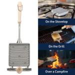 Aluminum Sandwich Press for Stovetop and Camping
