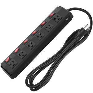 Heavy Duty 6-Outlet Power Strip with Switches
