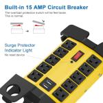 Heavy Duty Power Strip with USB and 10 Outlets