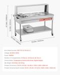 VEVOR Electric Food Warmer with Wheels and Shield