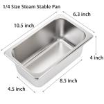 TOPZEA 4 Pack Stainless Steel Hotel Pans