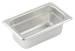 Winco 1/9 Size 2.5" Deep Metal Food Pan