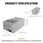 2-Pan Commercial Food Warmer with Temperature Control