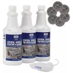 Oven, Grill, and Fryer Cleaner Set with Scrubbers