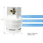 3LB Steel Propane Tank with Gauge for Grills
