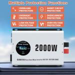 OUBOTEK 2000W Power Inverter with Remote Control