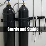 Propane Tank Holder with Safety Chain - Black