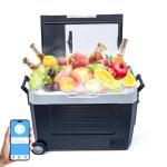 Portable 12V Car Fridge Freezer with Wheels