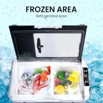 Portable 12V Car Fridge Freezer with Wheels