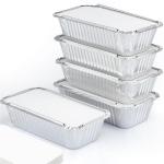 55 Pack Disposable Aluminum Loaf Pans with Lids