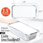 55 Pack Disposable Aluminum Loaf Pans with Lids