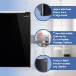 RecPro 3.3 Cu Ft 12V RV Refrigerator - Black