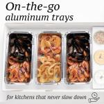 55 Pack Disposable Aluminum Loaf Pans with Lids