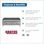 36" Gas Charbroiler - 3-Burner Stainless Steel Grill