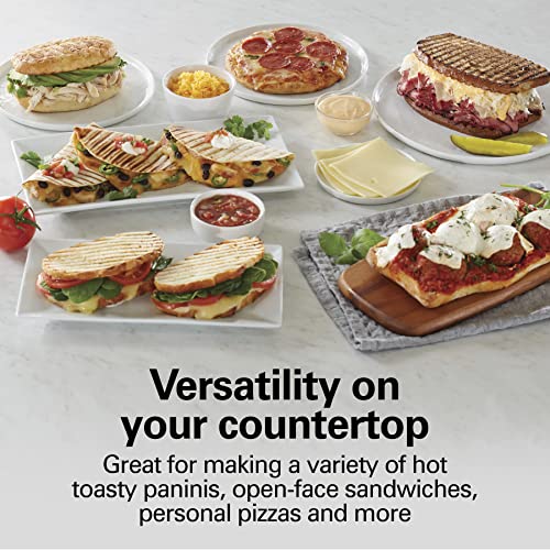 Hamilton Beach Panini Press Grill, Red, Nonstick Grids