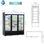 Westlake 73" Merchandiser Display Refrigerator with 3 Doors