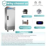 27" Stainless Steel Commercial Single Door Fridge