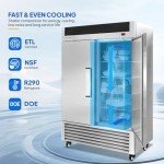 54" Commercial Reach-In Freezer with Adjustable Shelves