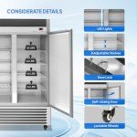 54" Commercial Reach-In Freezer with Adjustable Shelves